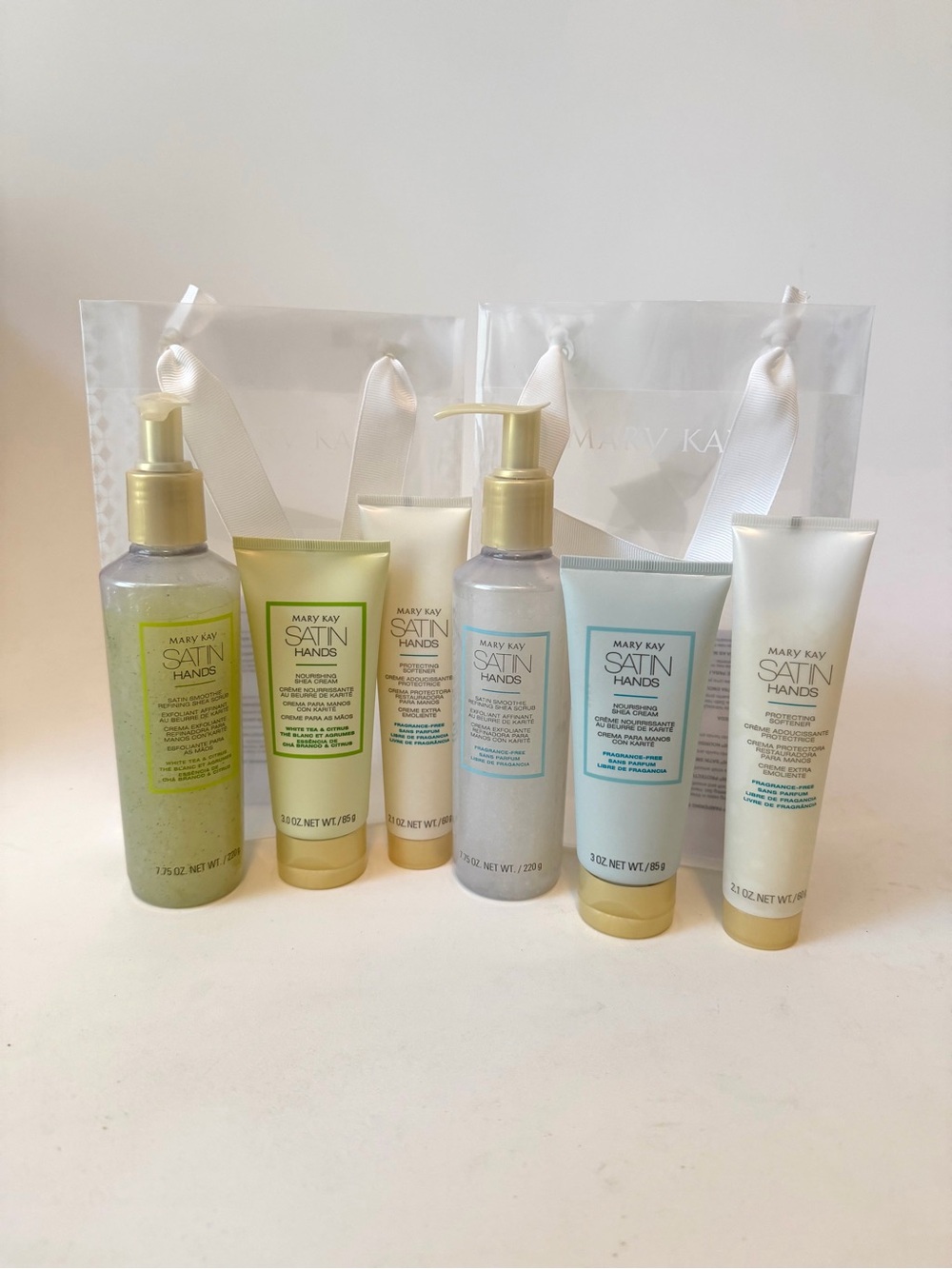 Lot 2 Sets Mary Kay Satin Hands White TeaCitrus Shea Butter Scrub Cream Softener